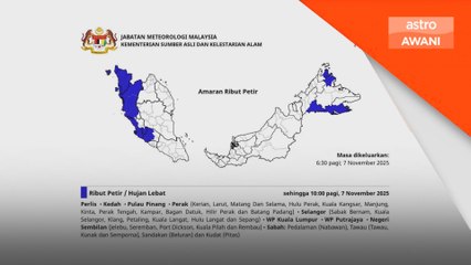MetMalaysia keluarkan amaran ribut petir di beberapa negeri