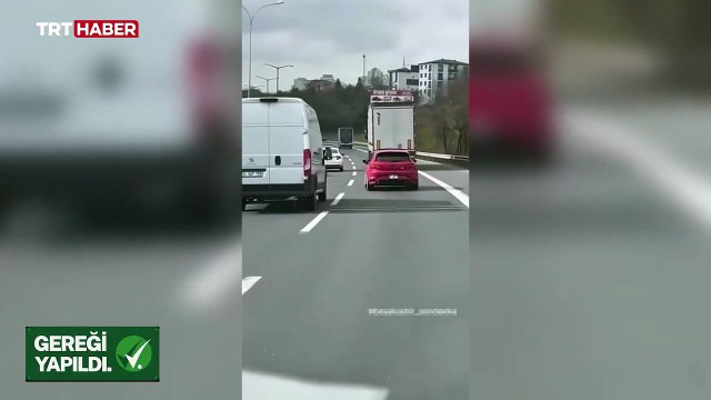 İstanbul'da makas atan sürücüye idari para cezası