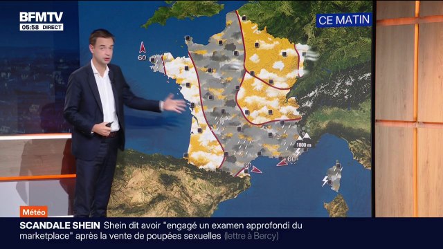 Météo: une perturbation continue de se déplacer entre la Corse et le continent et déverse des pluies