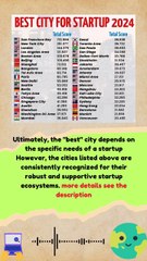 When evaluating the best city for startups in 2024, #ranking #news