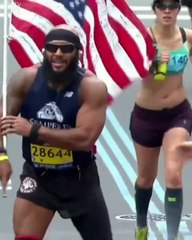 Inspiring Hero: Retired Marine Staff Sgt. Jose Sanchez Runs Boston Marathon With American Flag