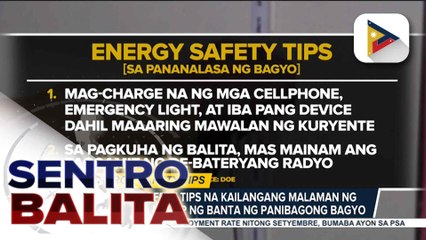 Energy safety tips na kailangang malaman ng publiko sa harap ng banta ng panibagong bagyo | ulat ni Ryan Lesigues