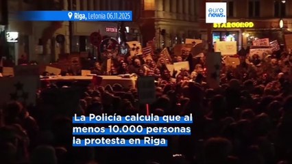 Miles de personas protestan en Riga contra la posible salida de Letonia del Convenio de Estambul