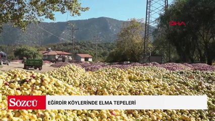 Eğirdir köylerinde elma tepeleri