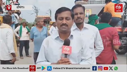 ಹತ್ತರಗಿ ಟೋಲ್ ಬಳಿ ರಾಷ್ಟ್ರೀಯ ಹೆದ್ದಾರಿಗೆ ನುಗ್ಗಿದ ರೈತರು: ಟ್ರ್ಯಾಕ್ಟರ್ ಸಮೇತ ಪ್ರತಿಭಟನೆ