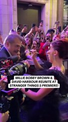 Millie bobby brown and David harbour hugging clip