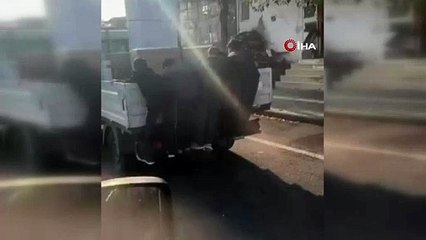 Diyarbakır'da tehlikeli yolculuk kameraya yansıdı