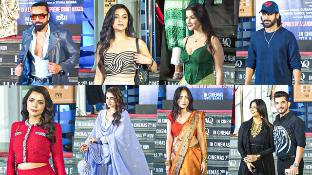 Nyra Banerjee, Arjun Bijlani, KaranVeer, Ayesha Khan, Divya Agarwal, Ajaz Khan & More - Haq Screening