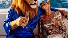 Lion and Tiger Romance on a Yacht 🦁🐯❤️ | Stylish Animal Love Story at Sea