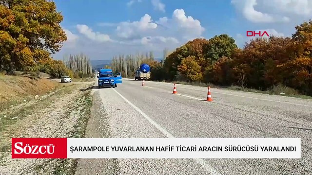 Kütahya’da şarampole yuvarlanan hafif ticari aracın sürücüsü yaralandı