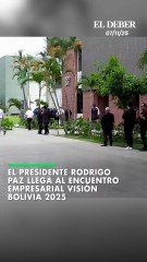 El presidente Rodrigo Paz llega al encuentro empresarial Visión Bolivia 2025