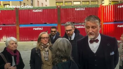 Torre Garisenda, il ministro della Cultura Giuli visita il cantiere