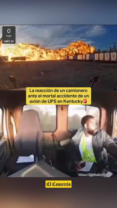 La impactante reacción de un camionero al ver el mortal accidente de un avión en Estados Unidos