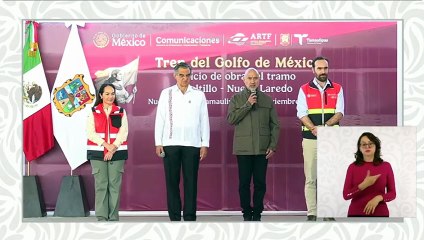 Sheinbaum da banderazo al Tren del Golfo conectará Saltillo con Nuevo Laredo