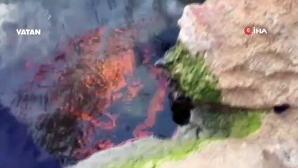 Isparta'nın Eğirdir Gölü'nden gaz fışkırdı! 'Gaz kokusu geliyordu çakmağımı çaktım kaya alev aldı'