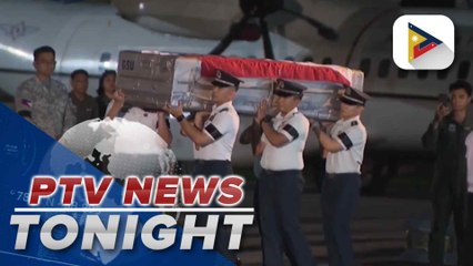 Remains of four officers who died in PAF Super Huey helicopter crash arrive at Villamor Airbase