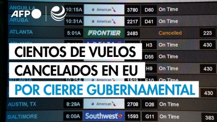 Cientos de vuelos cancelados en EU por cierre gubernamental