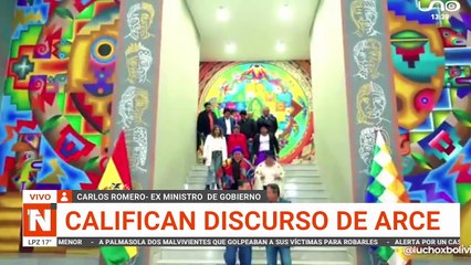 Carlos Romero se refiere al discurso de Luis Arce