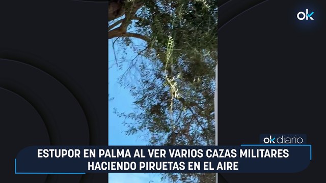 Estupor en Palma al ver varios cazas militares haciendo piruetas en el aire