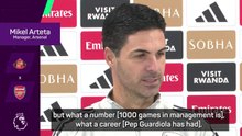 Guardiola one of the best in history - Arteta on Pep's 1,000th game