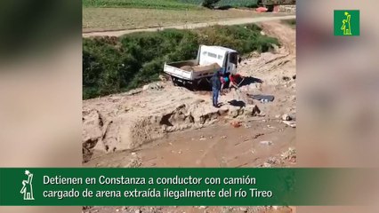 Detienen en Constanza a conductor con camión cargado de arena extraída ilegalmente del río Tireo