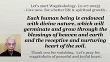 Each human being is endowed with divine nature. 11-07-2025