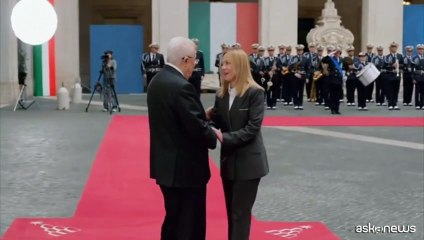 Meloni incontra il presidente palestinese Abu Mazen a Palazzo Chigi