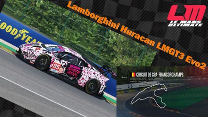 Tour de piste à Spa Francorchamps en Lamborghini Huracan LMGT3 Evo2 sur Le Mans Ultimate