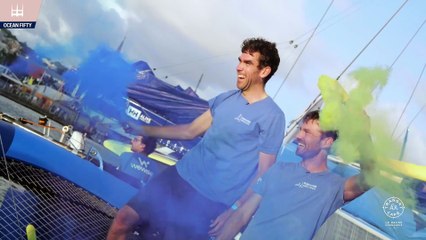 Hulin et Rouxel vainqueurs dans la catégorie des Ocean Fifty, Beyou et Lagravière en Imoca - Voile - Transat Café L'Or