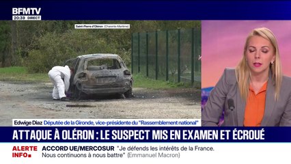 Collaboratrice parlementaire grièvement du RN blessée lors de l'attaque à Oléron: "Aujourd'hui, heureusement, ses jours ne sont pas en danger", affirme Edwige Diaz (RN)
