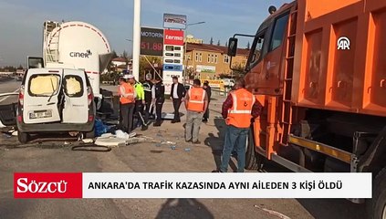 Hafif ticari araç, park halindeki tankere çarptı: 1'i bebek 3 kişinin öldüğü kaza anı kamerada