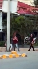 Pelea de buseros en La Ceiba