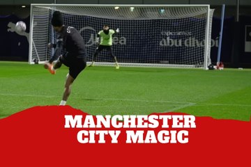 Manchester City strikers go head-to-head in a magical shooting challenge