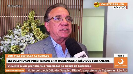 Dr. Marcílio Cartaxo, diretor do Napoleão Laureano, destaca evento do CRM que homenageou médicos