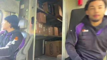 Man Falls Off Delivery Truck Unexpectedly