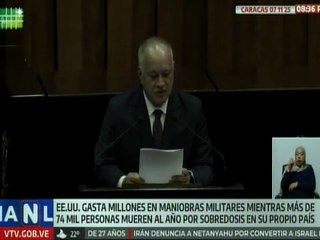 Vpdte. Sectorial Cabello afirmó que EE.UU. gasta millones en maniobras militares y no en su ciudadanía
