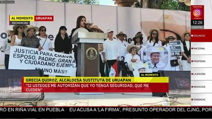 Primeras declaraciones de Grecia Quiroz como alcaldesa sustituta de Uruapan