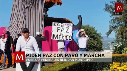 Marcha por la paz paraliza actividades en Uruapan, Michoacán