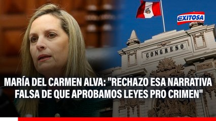 Maricarmen Alva niega que el Congreso haya aprobado leyes 'pro crimen': "Narrativa falsa"
