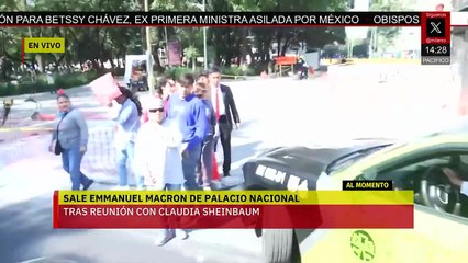 Termina la reunión entre Emmanuel Macron y la presidenta Claudia Sheinbaum en el Palacio Nacional
