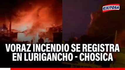 Enorme incendio consume almacén en Lurigancho - Chosica: Bomberos acuden a la emergencia