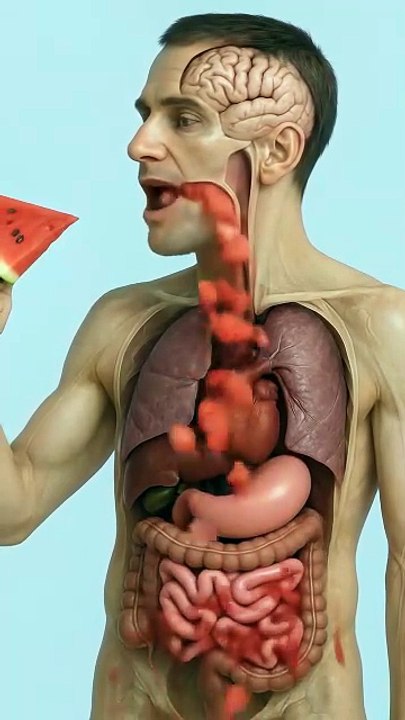 What happens while you eating watermelon 🍉 inside your body？😳👌🏻#fyp #humanbody #