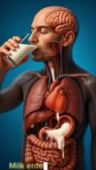 What really happens while you drinking milk inside in human body？😰🤗#fyp #humanbo