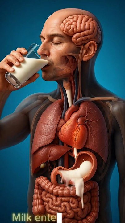 What really happens while you drinking milk inside in human body？😰🤗#fyp #humanbo