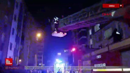 Ordu'da bir apartmanda çıkan yangında mahsur kalan çocuk kurtarıldı