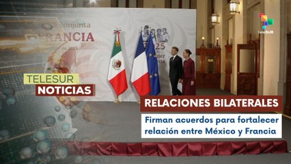 Pdta. Sheinbaum sostuvo un encuentro con su homólogo francés Enmanuel Macron