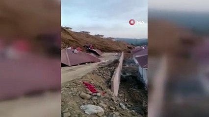 Kahramanmaraş'ta heyelan: Deprem sonrası yapılan köy evleri toprak altında kaldı