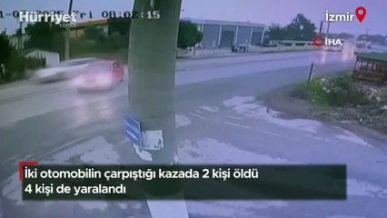 İzmir Kemalpaşa'da feci trafik kazası kamerada: 2 ölü, 4 yaralı
