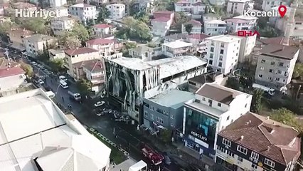 Kocaeli'de kozmetik fabrikasında yangın: Fabrika havadan görüntülendi