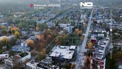 Drone görüntüleri: Rusya ve Ukrayna kilit Donetsk kentinin kontrolü için Pokrovsk'ta savaşıyor